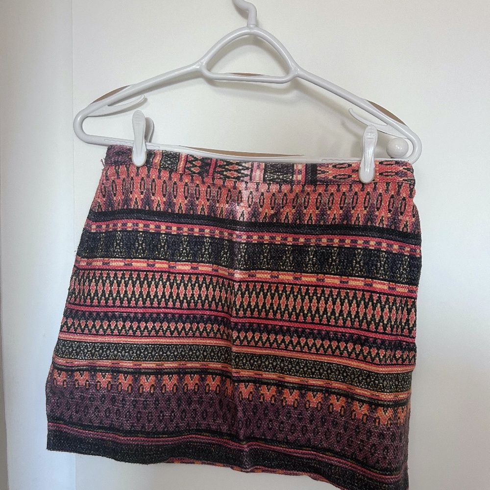 Topshop Mini Skirt UK Size 8 Tribal Pattern
